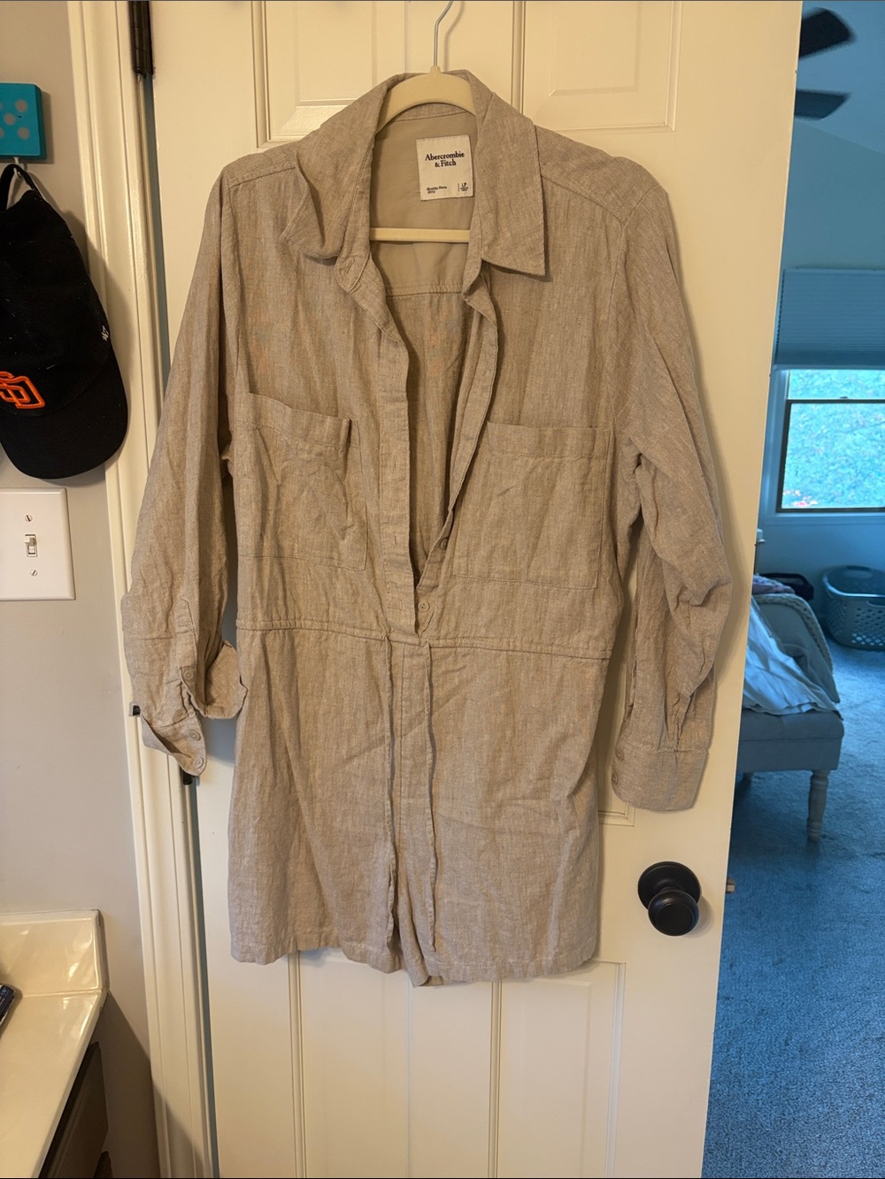 Abercrombie & Fitch Women's Light Beige Utility Romper